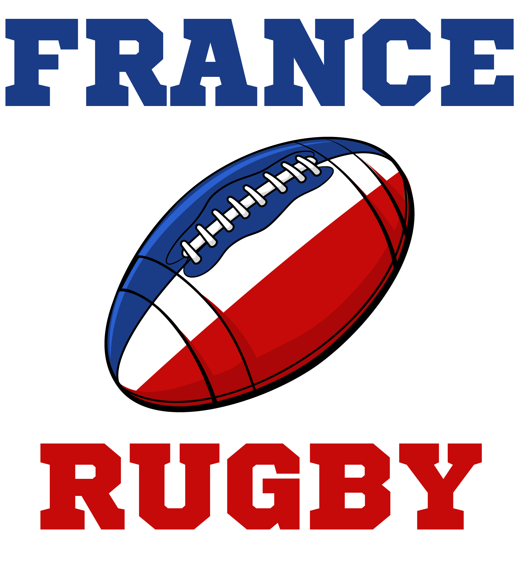 France Rugby Ball T-Shirt (White) - Ladies